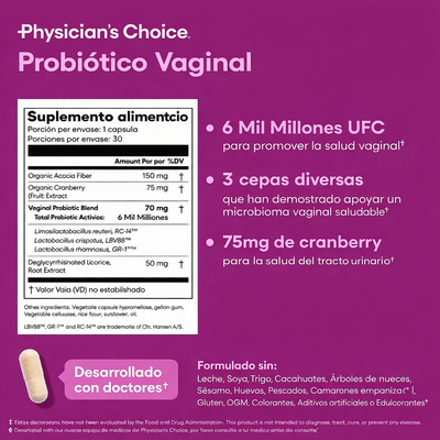 Probiótico Vaginal – Control del Olor y Equilibrio del pH
