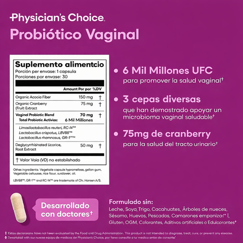 Probiótico Vaginal – Control del Olor y Equilibrio del pH