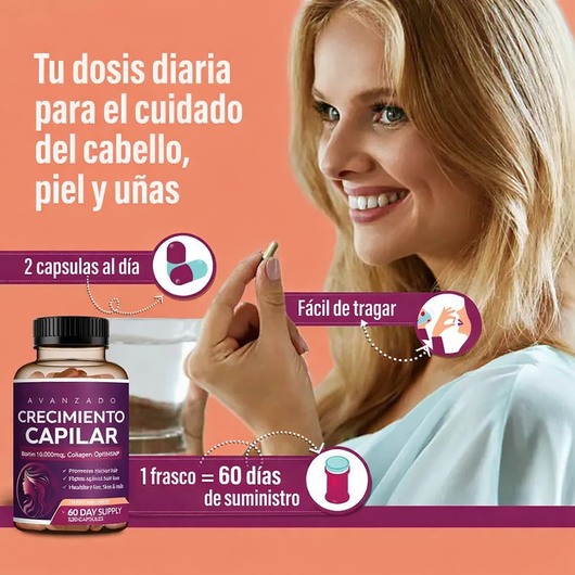 Vitaminas Avanzadas para el Crecimiento del Cabello 24 en 1